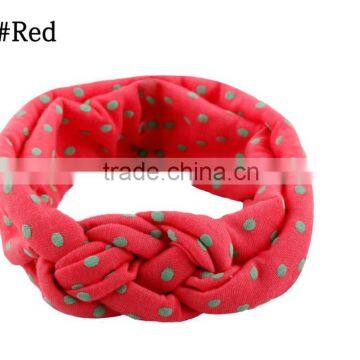 Children's Hair European Female Baby Knitting Cross Hair Band Cotton Elastic Headband Hand Knot of Peace photo-3