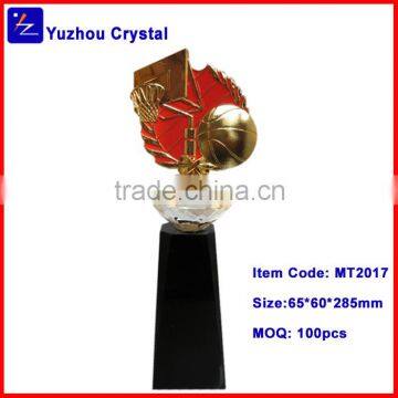 2015 New Design Crystal Metal Basketball Trophy