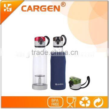 Portable Flip Lid Top Glass Tea Infuser Water Bottle photo-3