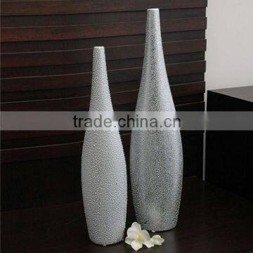 silver ceramic vase, modern flower vase, ceramic vase