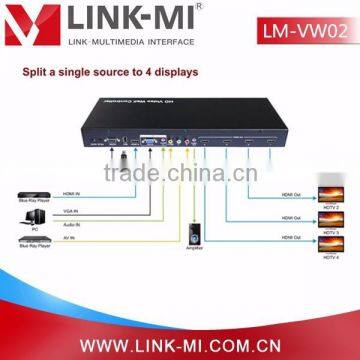 LINK-MI LM-VW02 1in4out (USB/VGA/AV/HDMI) to HDMI 1X4 Converter Splitter/matrix HDMI 2x2 3x3 LED Video Wall Controller photo-6