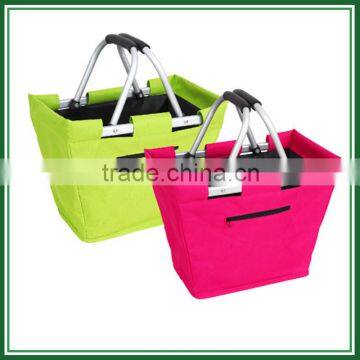 Used double hand folding shopping basket