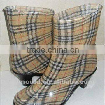 Lady PVC High heel Fashion Rain Boots