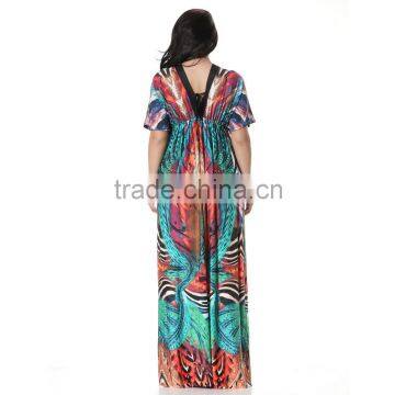 Hot Long Beach Skirt Fat Bat Sleeve L Ice Soft Silk Dress photo-3