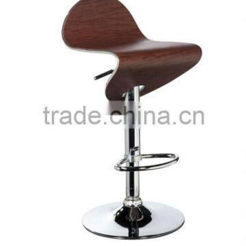 wooden s shape bar stool with footrest and 385base