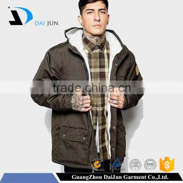 Daijun oem new design man brown polyester fashion wholesale fleece winter jacket