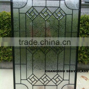 decorative window glass in classical design with ISO9001,IGCC,CE