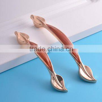 Leaf shape novelty furniture door knobs for dresser cabinet closet drawer wardrobe cupboard