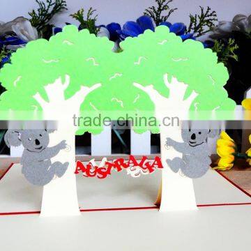 new design Australia animal cuty kids handmade pop up birthday greeting cards