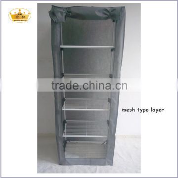 Fashion 5 layers with rolled door folding portable wardrobe