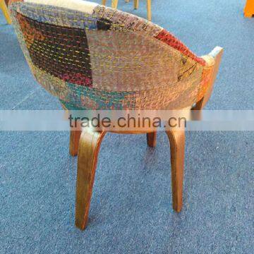 Colorful Fabric Wood Dining Armchair photo-3