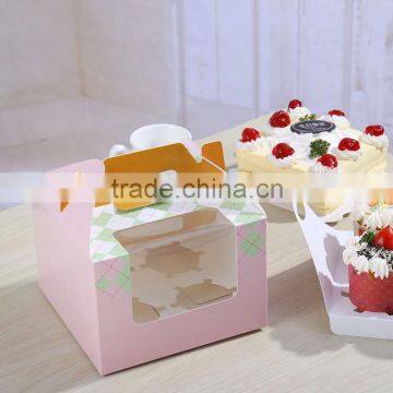 wholesale cute pink printed with display windows paper gift box