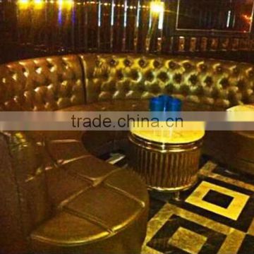 ktv/bar/nightclub furniture luxury tufted semi circle leather sofa