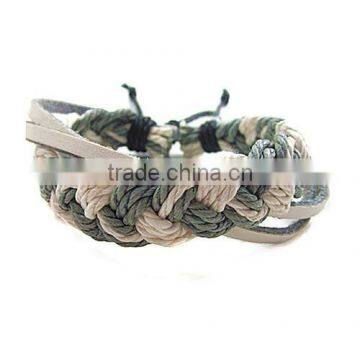 Color Mixed Briaded Ropes Leather Bracelet for Woman