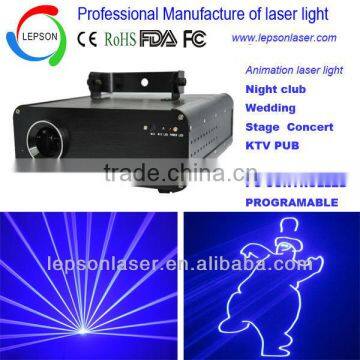 Blue laser light projector animation laser show