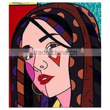 Cartoon girl oil painting