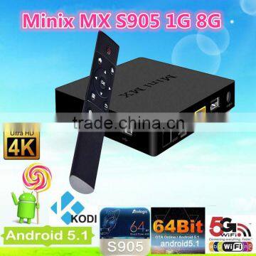 manual google hd video serial port mini mx s905 1G 8G Quad core android 5.1 tv box KODI