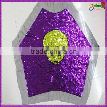 2016 Custom-made sequin embroidery fabric with special pattern for childen garment fabrics