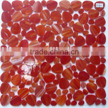 red glass mosaic tile