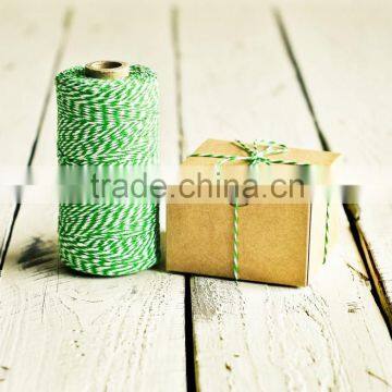 240 yards spool Baker's Twine in Green Stripe - 240 Yards - Christmas Holiday Forest Dark String Ribbon Gift Wrapping Packaging