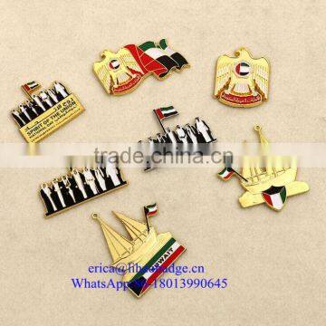 Custom UAE Metal Lapel Pin Badges, Dubai Magnet Lapel Pin for Souvenir
