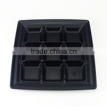 Disposable Lunch Box With Divider Black Tray Plastic PP Microwave Safe Lunch Food Box photo-2
