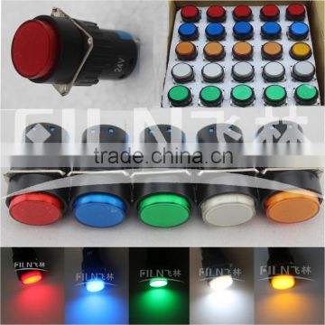 New style 16mm 5 colors neon indicator light 25pcs per box