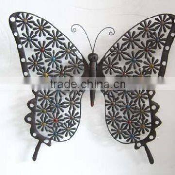 wrought iron handicraft glass garden PATIO OUTDOOR decor beautiful metal butterfly garden decorations