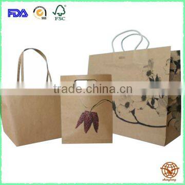 Printed Brown Kraft paper gift bag, Eco-friendly paper Bag