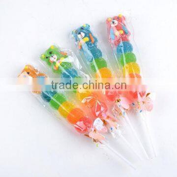 Individually packed fruit flavour jelly ball lollipop gummy lollipops