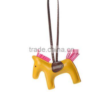 PU rodeo horse pendant for bag, Stitched Leather Horse Charms for handbag