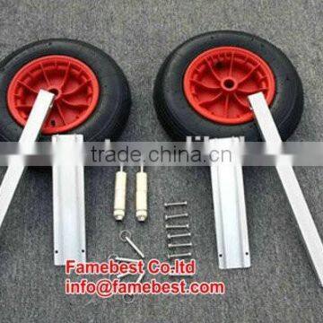 Aluminium folding launching wheels for inflatable boat