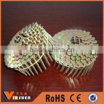 Big quantity galvanized roofing coil nails large head in china