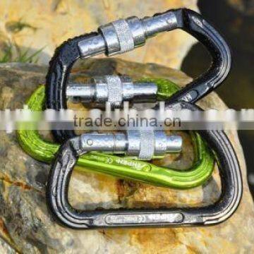 Anpen CE EN 362 Aluminum Climbing karabiner with D shaped screwgate