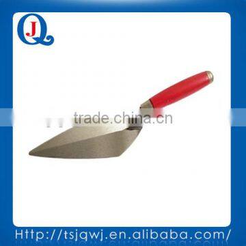 light color red wood handle carbon steel corner bricklaying trowel