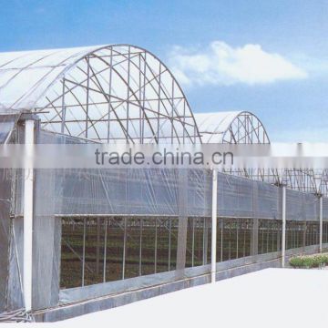 In composite steel bracket was arched plastic greenhouse