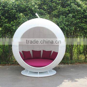 Garden Furniture Luxury Rattan White Apple Sunbed photo-2