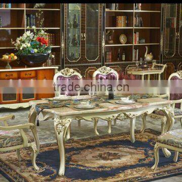 European Style Rectangle Dining Table and Chairs Set, Villa Fashionable Wooden Dining Room Furniture Set (BF01-ML023) photo-2