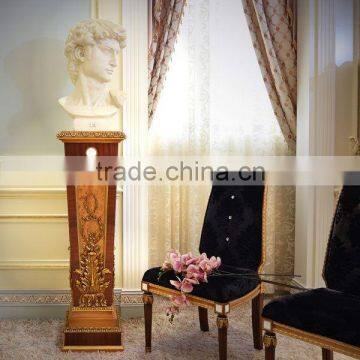 French Fabulous Marquetry Dining Room Table Set For 6 People/ Palace Antique Wooden Carving Pecock Green Round Dining Table photo-4