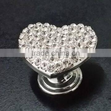 Bling Bling Heart Shaped Metal Alloy Furniture Cabinet Knobs photo-2