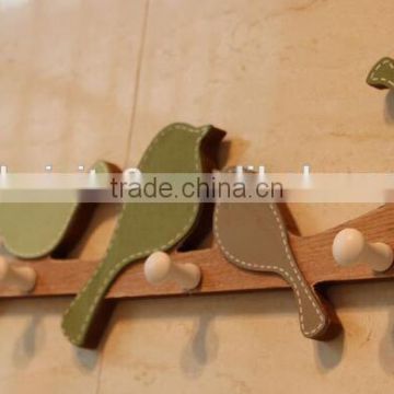 CY080 Wooden decorative bird wall hook wood hook Wooden decorative bird