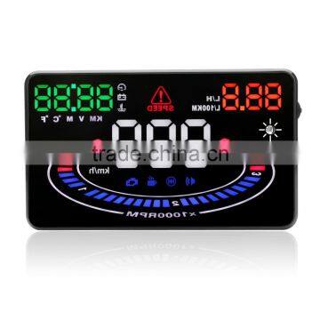 OBD2 Car Multi-color New HUD Head Up Display System 5.5 Inch HUD E300 display local time