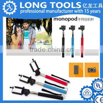 2015 new promotional selfie stick with bluetooth remote shutter