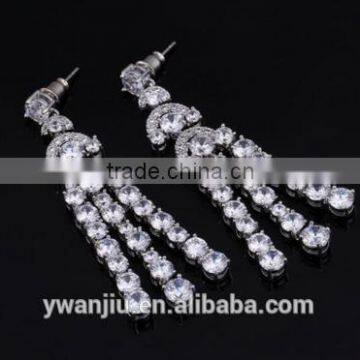 Wholesale Stock Small Order Fashion Women Long Tassels Zircon Earrings photo-2