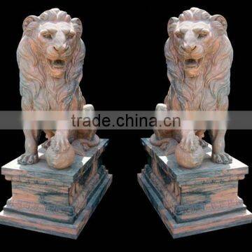 Marble Standing Lion Statue For Garden / Outdoor Use photo-4
