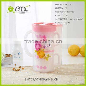 Set of 3 Pcs Double Layers PP Cold Water Teapot Jug Plastic Kettle photo-4