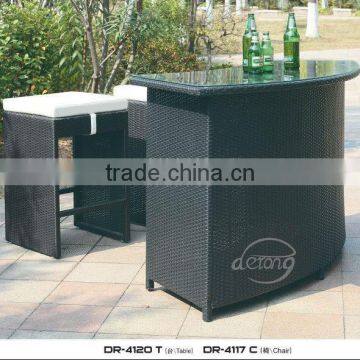 Popular wholesale outdoor rattan/wicker bar stand and chairs furniture set