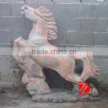 marble jumping horse sculpture