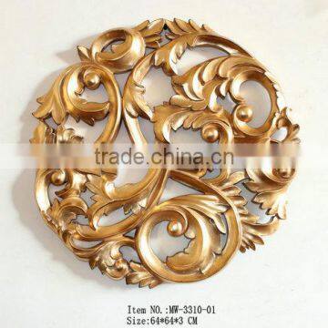 MW-3310-03 Antique gold round shape hanging wall art decor