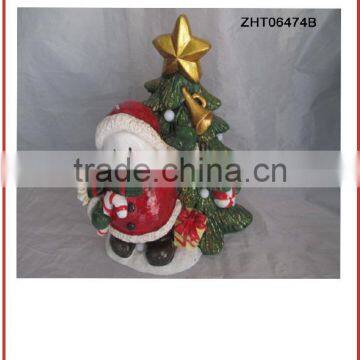 Hand painted Ceramic Snowman LED for Chrismas Decoration